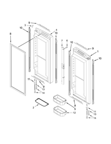 Refrigerator Door Parts Diagram and Parts List for JFC2290RTB00  Jenn-Air Refrigerator