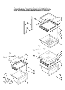 Refrigerator Shelf Parts Diagram and Parts List for AC2224GEKS13  Amana Refrigerator
