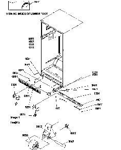 Ladders, Lower Cabinet And Rollers Diagram and Parts List for TS19TE-P1306301WE  Amana Refrigerator
