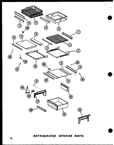 Refrigerator Interior Parts Diagram and Parts List for SRI19C-P73320-54W  Amana Refrigerator