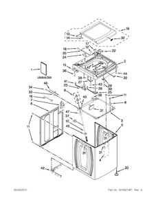 Top And Cabinet Parts Diagram and Parts List for MVWB980BW0  Maytag Washer
