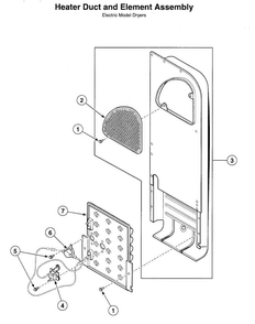 Heater Assy Diagram and Parts List for LTSA7AQN1500  Speed Queen Washer Dryer Combo