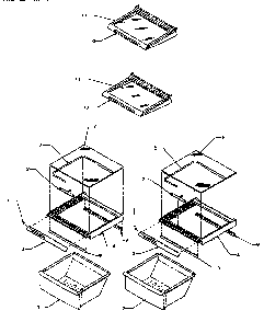 Refrigerator Shelving And Drawers Diagram and Parts List for SS21SL-P1193801WL  Amana Refrigerator