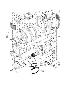 Bulkhead Parts Diagram and Parts List for MGD4200BG1  Maytag Dryer