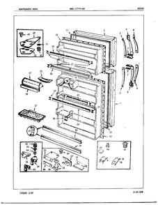 Doors/misc Diagram and Parts List for 17774A  Admiral Refrigerator