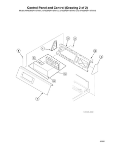 Control Panel/Control 2 Diagram and Parts List for AFNE9RSP115TW01  Speed Queen Washer