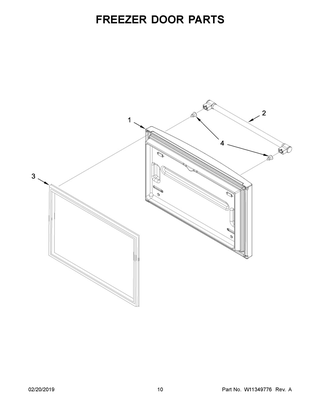 Freezer Door Parts Diagram and Parts List for MFF2558FEW01  Maytag Refrigerator
