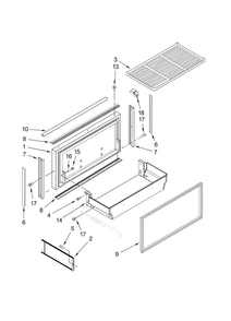 Freezer Door And Basket Parts Diagram and Parts List for JB36CXFXRB00  Jenn-Air Refrigerator
