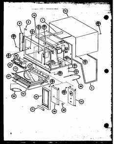 Oven Cavity Diagram and Parts List for RS40 P76695-6M Amana Microwave