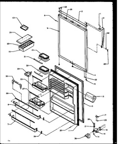 Refrigerator Door Diagram and Parts List for TG18R2L-P1158305WL  Amana Refrigerator