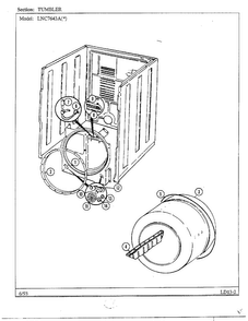 Tumbler Diagram and Parts List for 7643A  Norge Dryer
