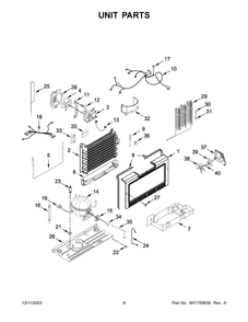 Unit Parts Diagram and Parts List for AZF33X18DW08  Amana Freezer