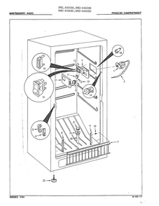 Freezer Compartment Diagram and Parts List for 44668C  Admiral Freezer
