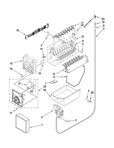 Icemaker Parts Diagram and Parts List for MBR1956KES7  Maytag Refrigerator