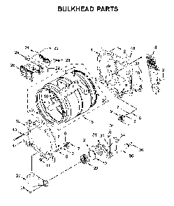 Bulkhead parts Diagram and Parts List for MED8230HC0  Maytag Dryer