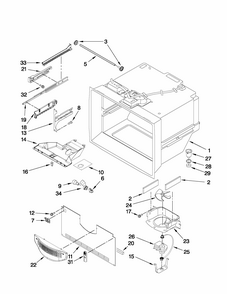 Freezer Liner Parts Diagram and Parts List for G37026FEAS6  Maytag Refrigerator