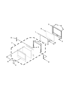 Oven Door Parts Diagram and Parts List for MMW7730DE01  Maytag Microwave