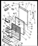 REF DOOR (WHITE Diagram and Parts List for TZ19QL P1111409W L Amana Refrigerator
