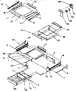 Cabinet Shelving Diagram and Parts List for TSI18R2-P1182102W  Amana Refrigerator