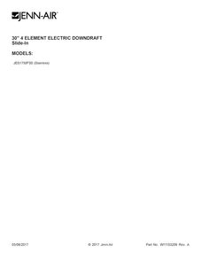 Cover Sheet Diagram and Parts List for JES1750FS0  Jenn-Air Range