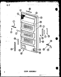 DOOR ASSY Diagram and Parts List for U23C-G P6034573W G Amana Freezer