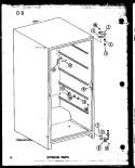 EXTERIOR PARTS Diagram and Parts List for ESUF14C P6034580W Amana Freezer