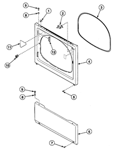 Front Panel Diagram and Parts List for SSEH07QJ1500  Speed Queen Dryer