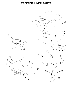 Freezer Liner Parts Diagram and Parts List for 59669319011  Kenmore Refrigerator
