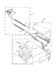 Dispenser Parts Diagram and Parts List for NFW5700BW0  Amana Washer