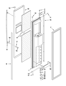 Freezer Door Parts Diagram and Parts List for JS42SEDUDW13  Jenn-Air Refrigerator