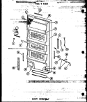 DOOR ASSY Diagram and Parts List for UF16W P6033566W Amana Freezer
