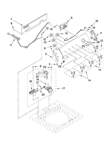 Console And Water Inlet Parts Diagram and Parts List for 7MMVWC400YW1  Maytag Washer