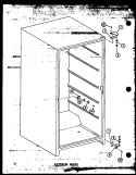 EXTERIOR PARTS Diagram and Parts List for ESU13C P6034558W Amana Freezer