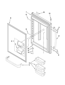 Refrigerator Door Parts Diagram and Parts List for ABB2227VEB1  Amana Refrigerator
