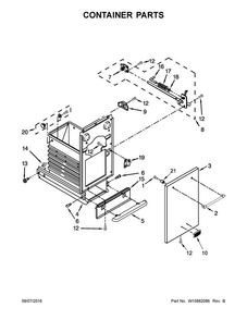 Container Parts Diagram and Parts List for MTUC7500AFH0  Maytag Trash Compactor