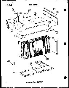 Evaporator Parts Diagram and Parts List for ES624-3R P67119-1R Amana Air Conditioner