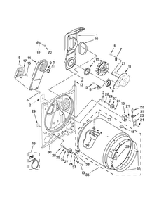 Bulkhead Parts Diagram and Parts List for CED137SBW0  Crosley Dryer