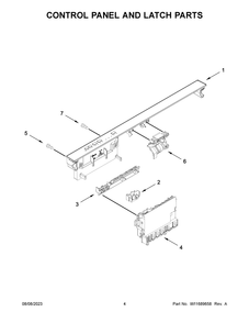 Control Panel And Latch Parts Diagram and Parts List for MDTS4224PZ0  Maytag Dishwasher