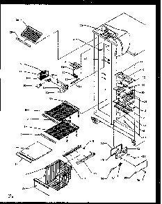 Freezer Shelving And Refrigerator Light Diagram and Parts List for SZD25N2E-P1162431WE  Amana Refrigerator