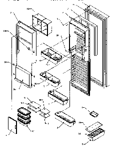 Refrigerator Door Diagram and Parts List for SXD22Q2L-P1181308WL  Amana Refrigerator