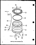 OUTER TUB Diagram and Parts List for TAA600 P7575110W Amana Washer