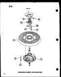 TRANSMISSION ASSY AND BALANCE RING Diagram and Parts List for TAA200 P7575104W Amana Washer