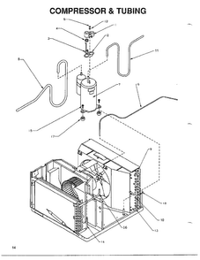Compressor And Tubing Diagram and Parts List for 5792  Amana Air Conditioner