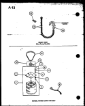 DRAIN HOSE (NON - PUMP MODELS) / MOTOR Diagram and Parts List for TWA-202 P7575302W Amana Washer