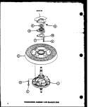 TRANSMISSION ASSY AND BALANCE RING Diagram and Parts List for TAA300 P7704001W Amana Washer