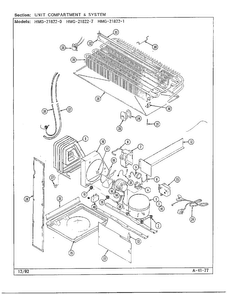 Unit Compartment & System Diagram and Parts List for 21822-1  Admiral Refrigerator