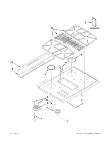 Cooktop Parts Diagram and Parts List for JGS9900BDF15  Jenn-Air Range
