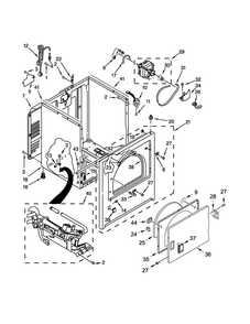 Cabinet Parts Diagram and Parts List for 7MMGDC300DW0  Maytag Dryer