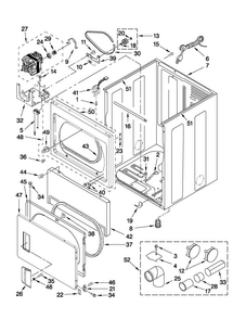 Cabinet Parts Diagram and Parts List for MGDX5SPAW0  Maytag Dryer