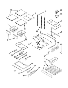 Shelf Parts Diagram and Parts List for MFT2778EEZ00  Maytag Refrigerator